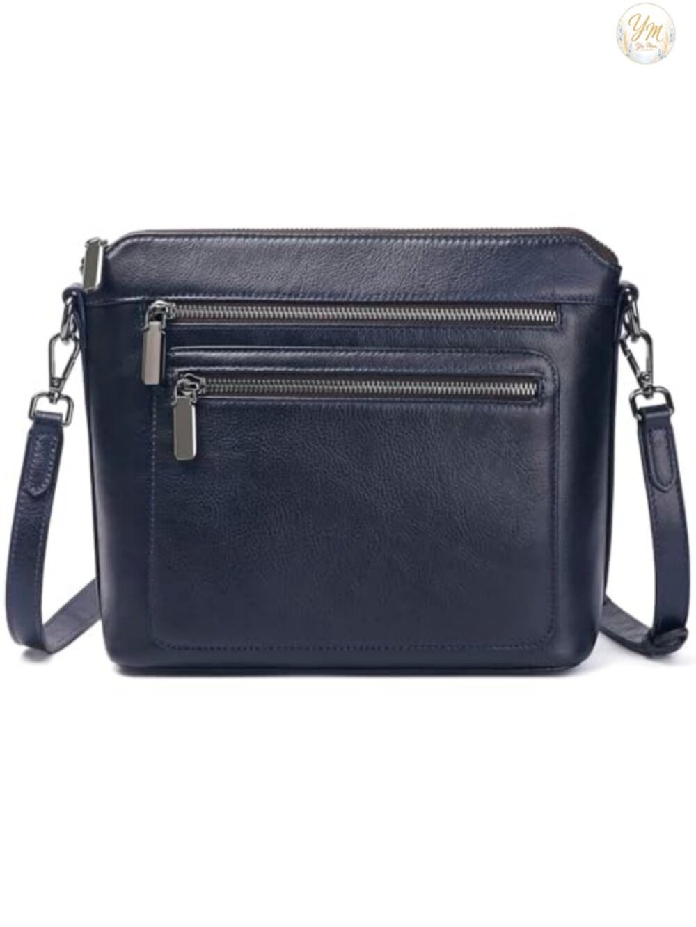 Genuine Leather Crossbody Bag Satchel Purse with Multiple Pockets Adjustable
